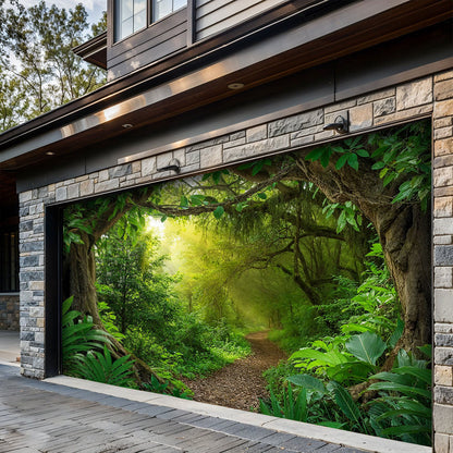 Nature & Forest Garage Door Banner Decoration - The Evergreen Gateway