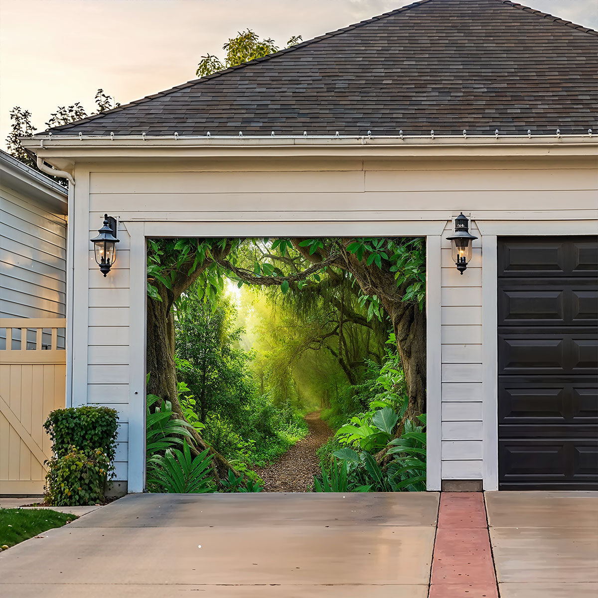 Nature & Forest Garage Door Banner Decoration - The Evergreen Gateway