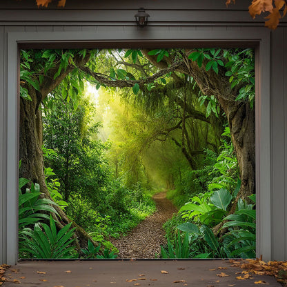 Nature & Forest Garage Door Banner Decoration - The Evergreen Gateway
