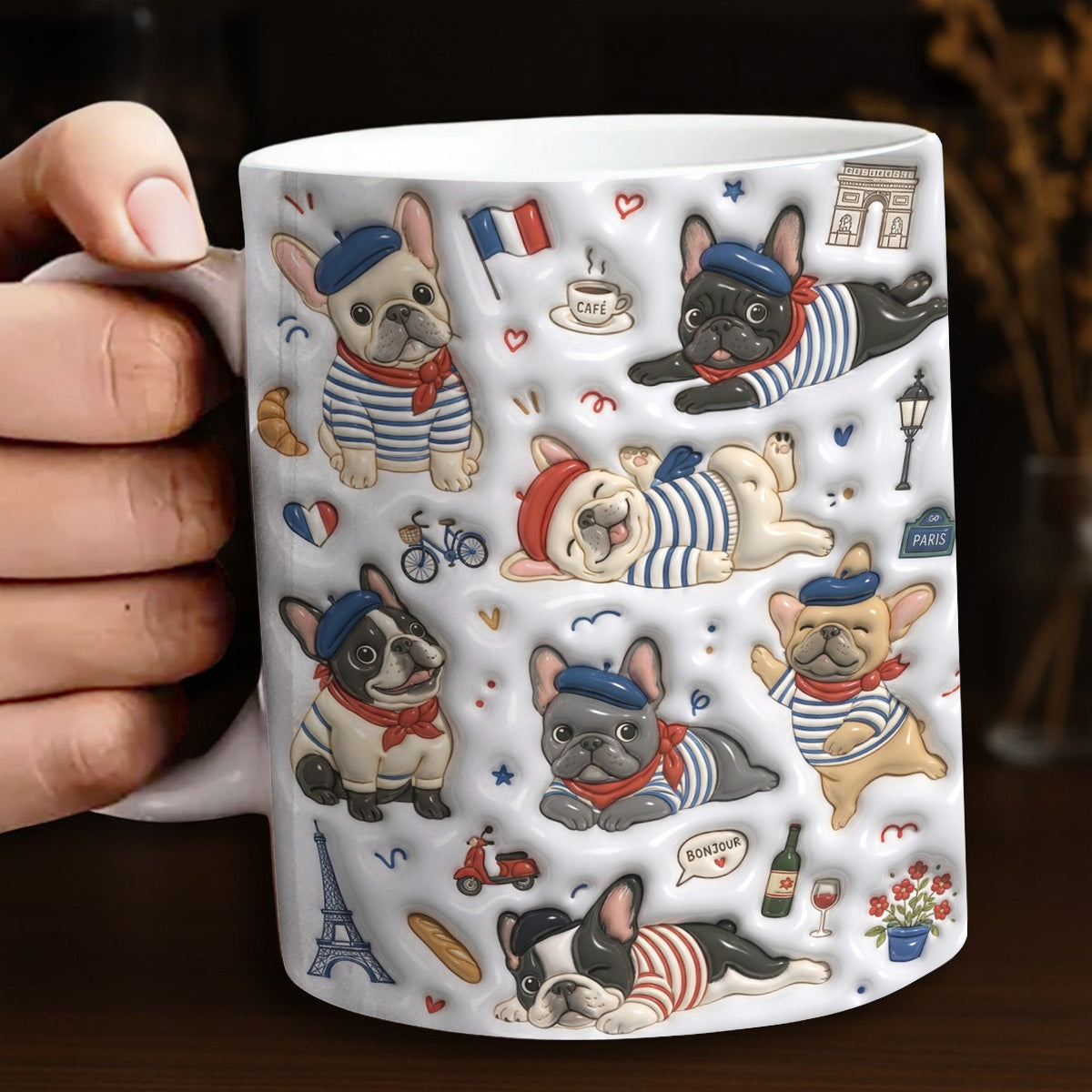 French Bulldog Ceramic Mug Frenchie à Paris