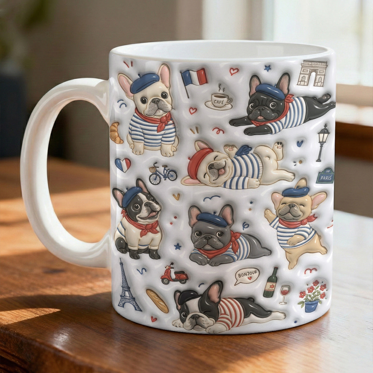 French Bulldog Ceramic Mug Frenchie à Paris