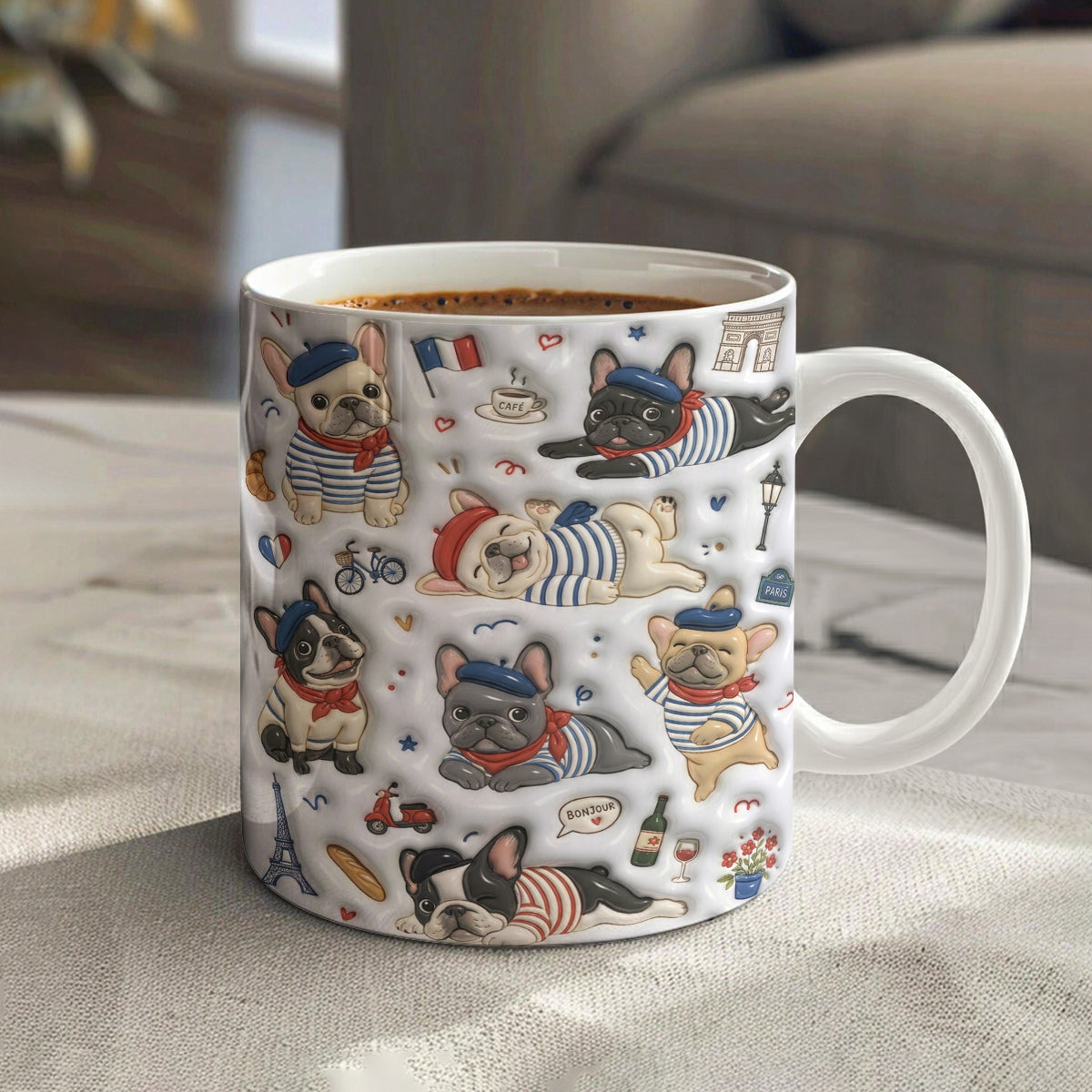 French Bulldog Ceramic Mug Frenchie à Paris
