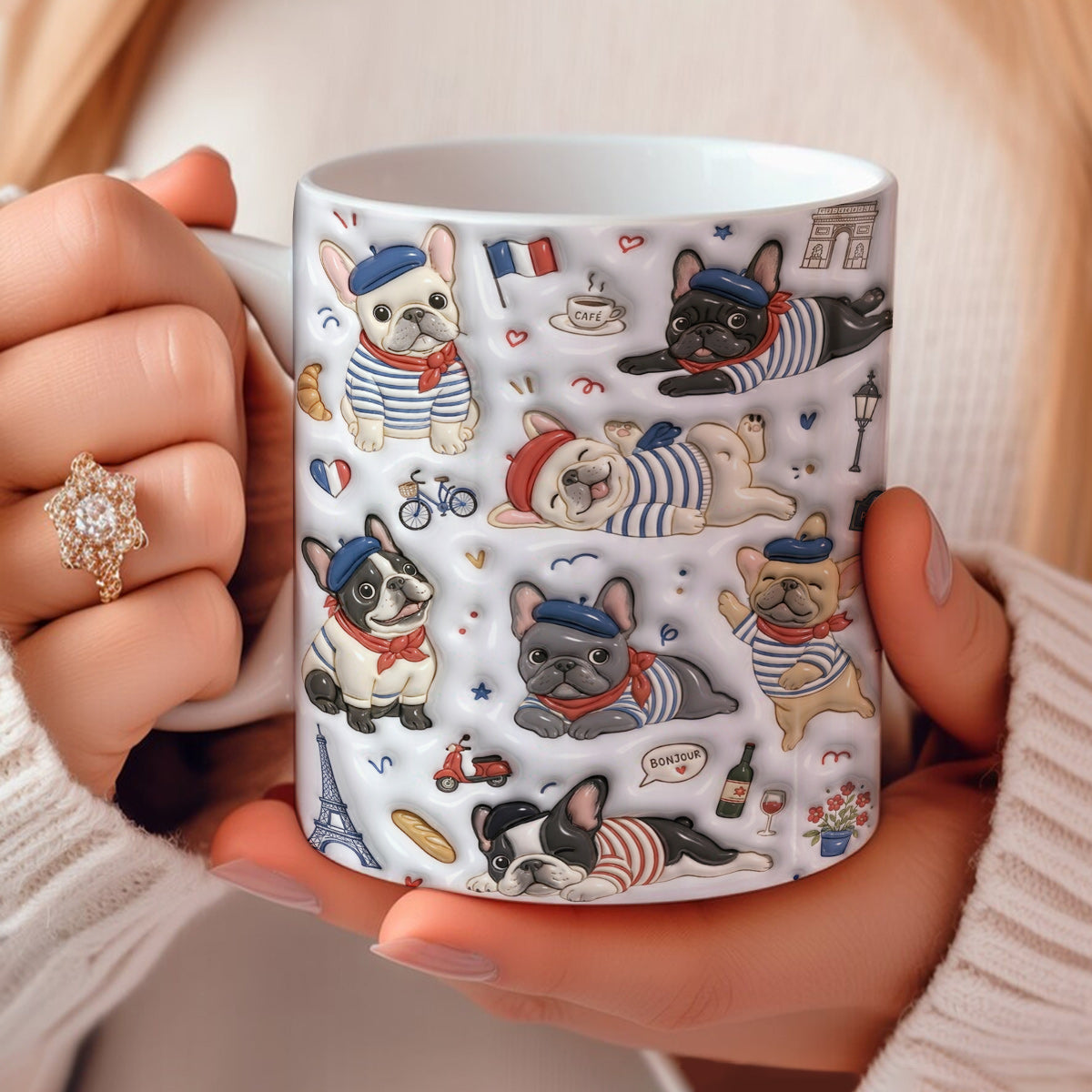 French Bulldog Ceramic Mug Frenchie à Paris