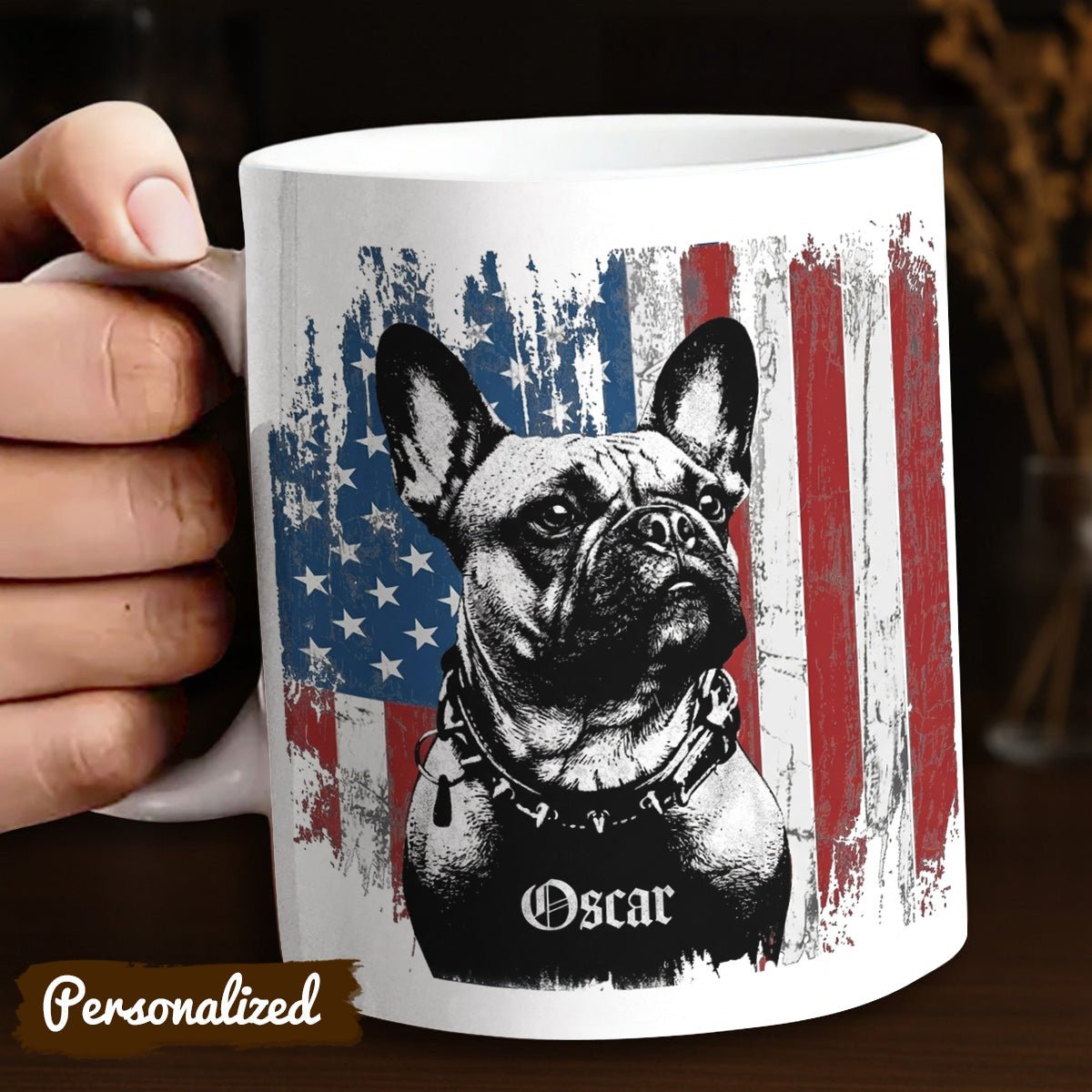 French Bulldog 11 oz Mug Personalized French Bulldog Classic Stars & Stripes