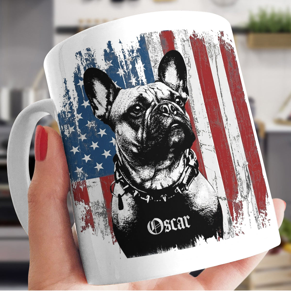French Bulldog 11 oz Mug Personalized French Bulldog Classic Stars & Stripes