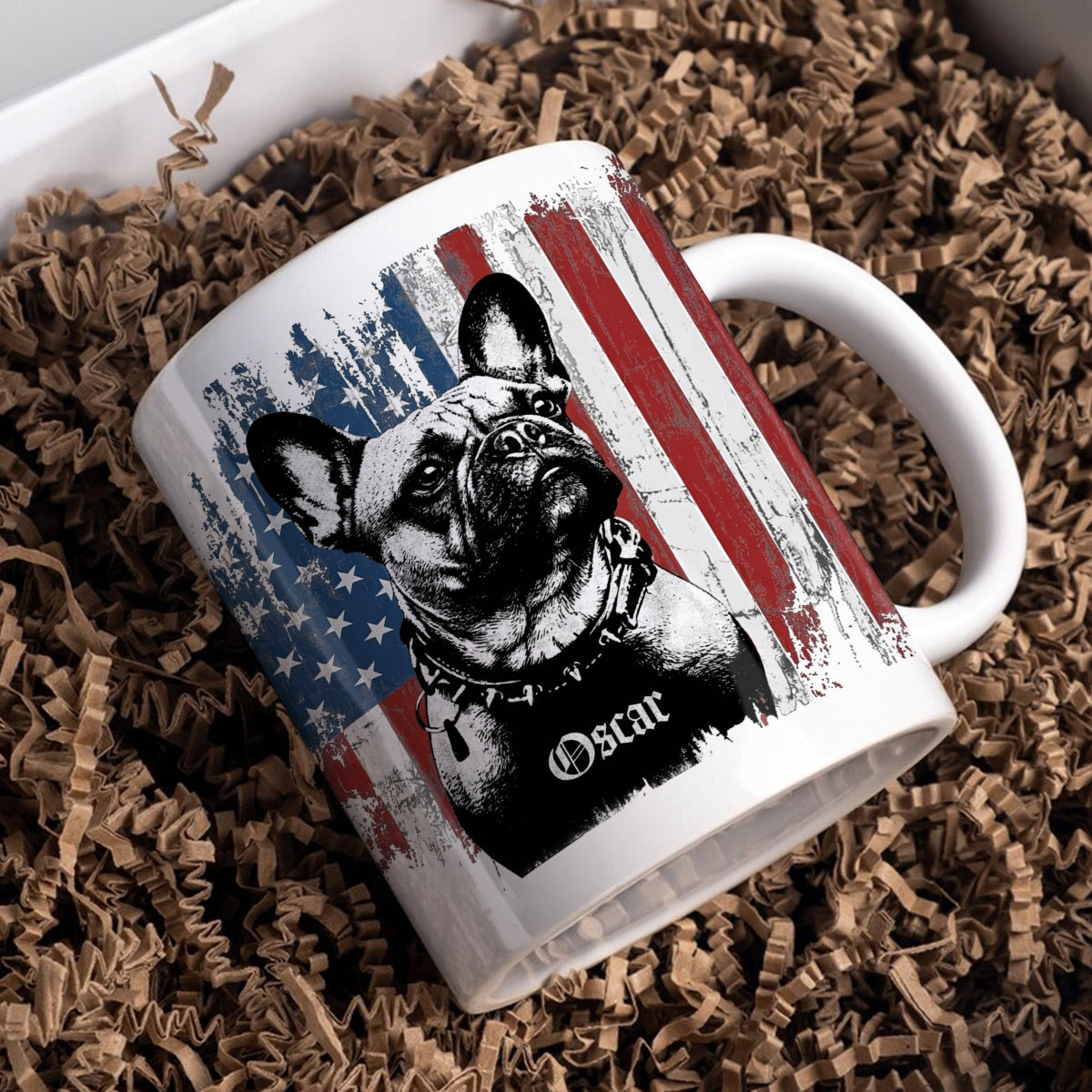 French Bulldog 11 oz Mug Personalized French Bulldog Classic Stars & Stripes