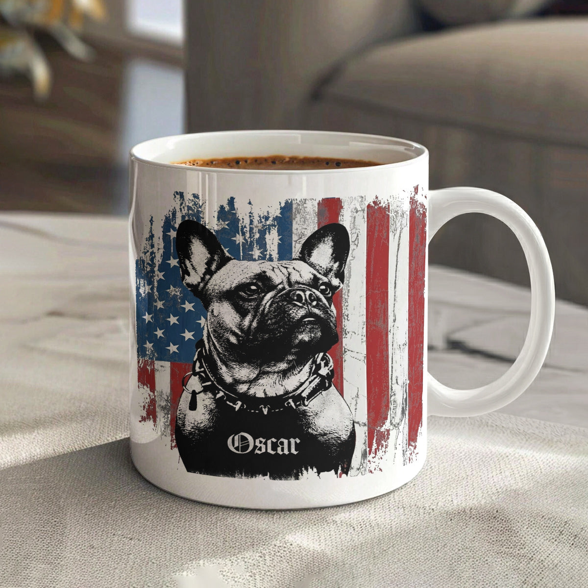 French Bulldog 11 oz Mug Personalized French Bulldog Classic Stars & Stripes