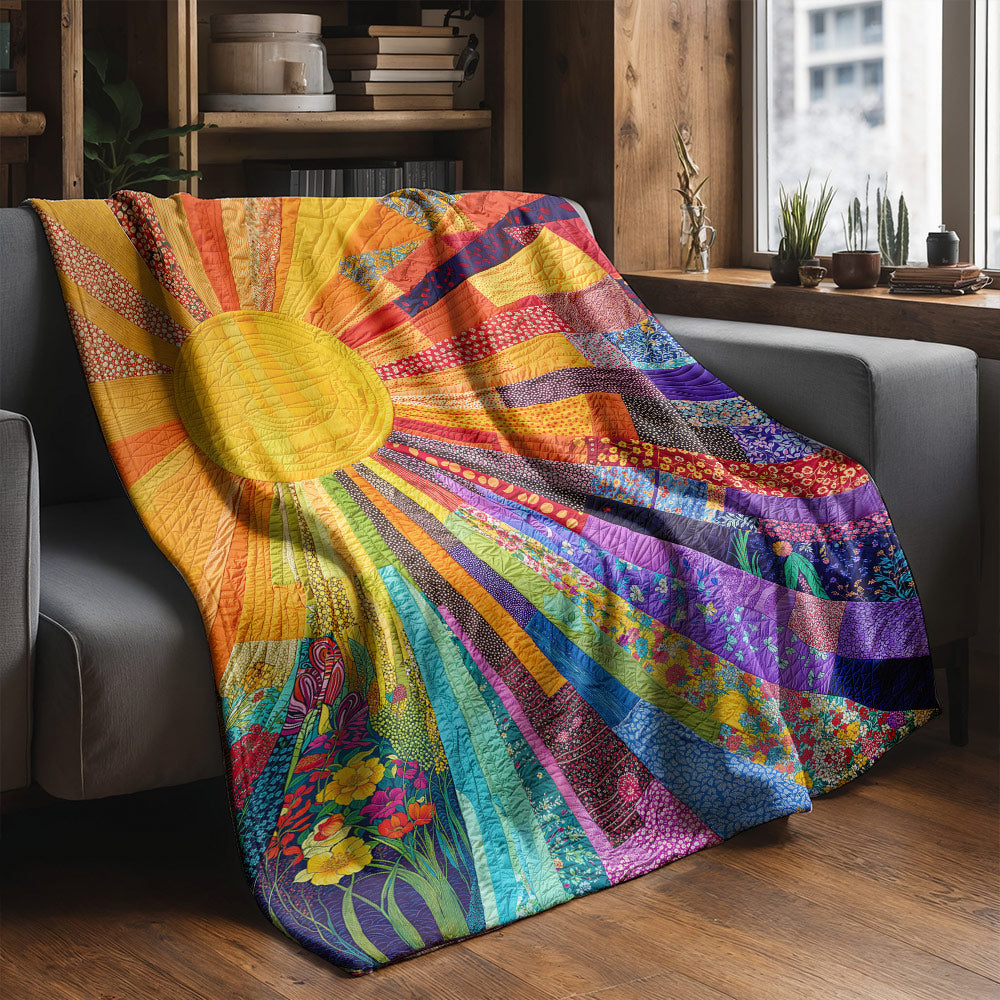 Boho Fleece Blanket Cheerful Sunshine
