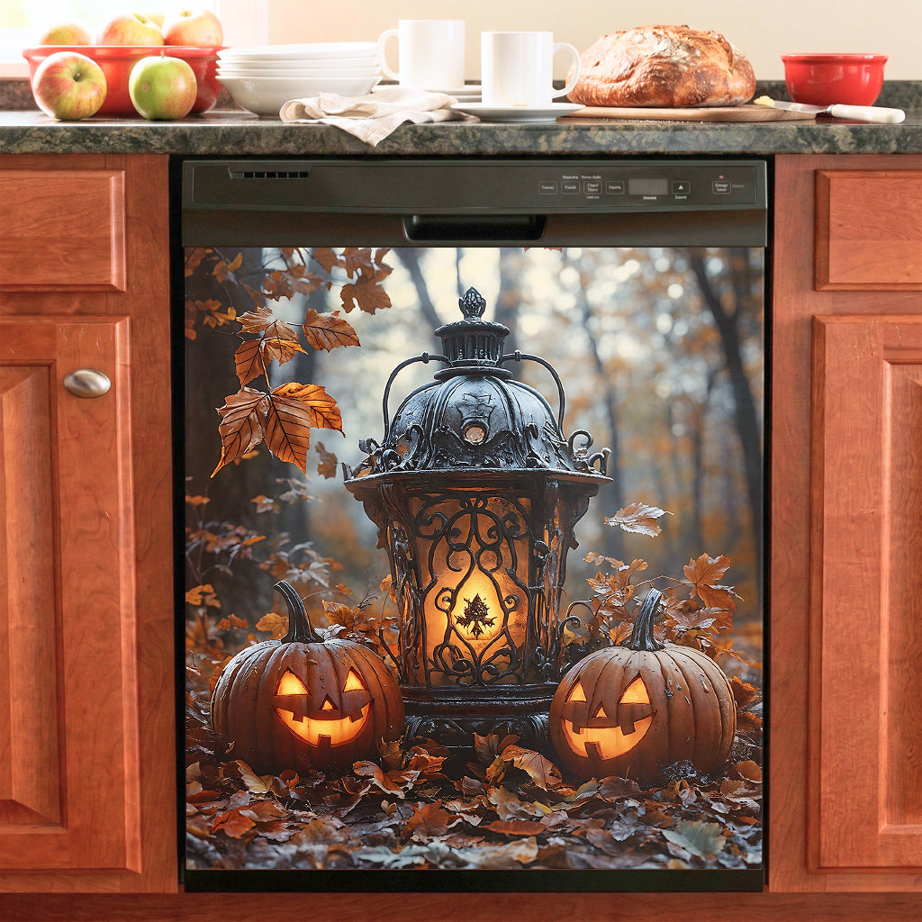 Halloween Magnetic Dishwasher Cover Lantern of the Laughing Pumpkins