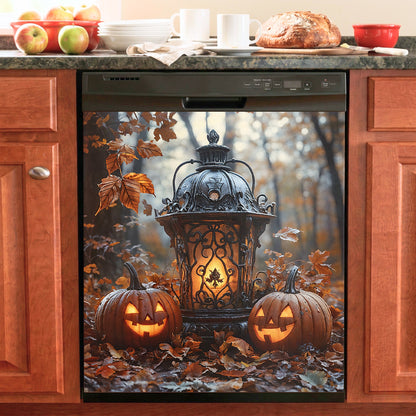 Halloween Magnetic Dishwasher Cover Lantern of the Laughing Pumpkins