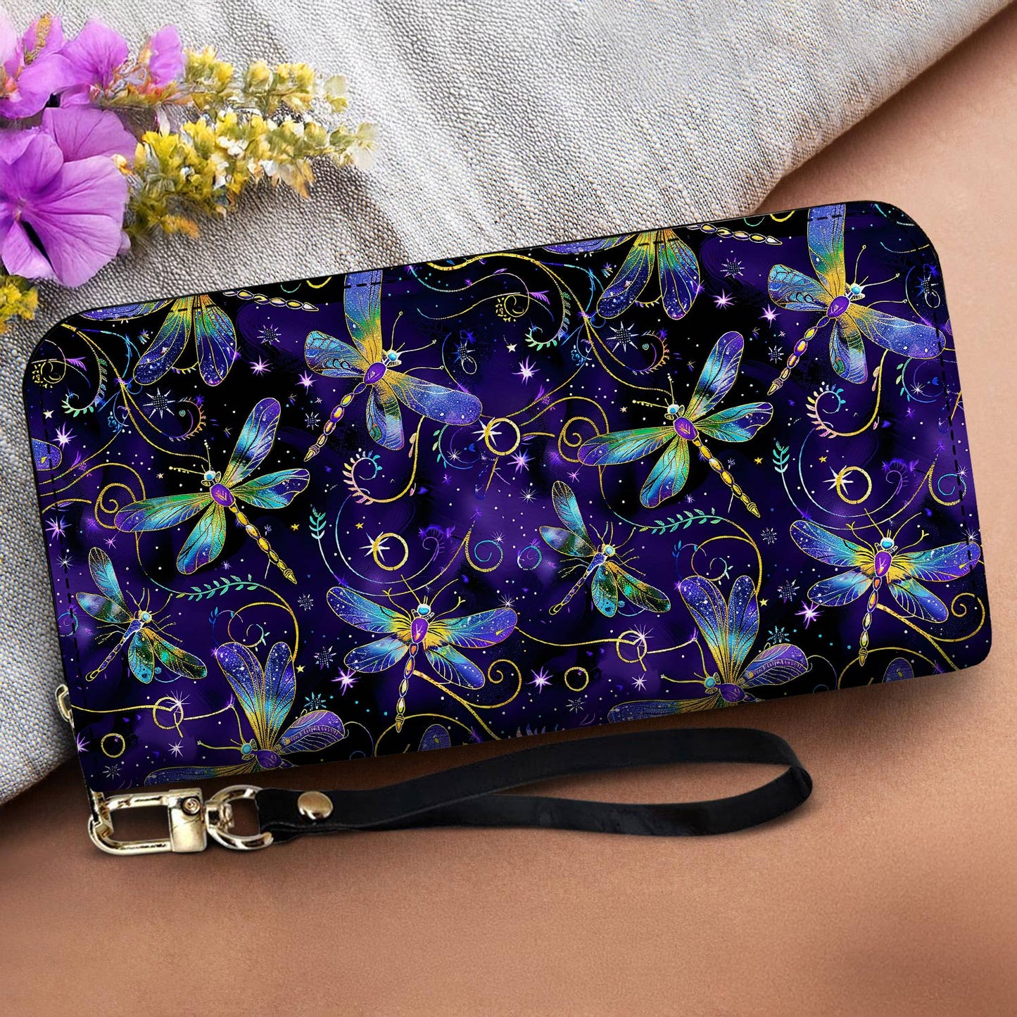 Dragonfly Leather Wallet Mystical Dragonflies