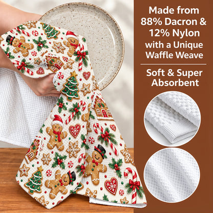 Gingerbread Christmas Kitchen Towel Gingerbread Holiday Cheer