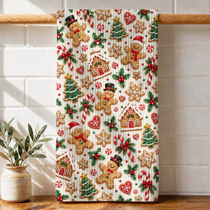 Gingerbread Christmas Kitchen Towel Gingerbread Holiday Cheer