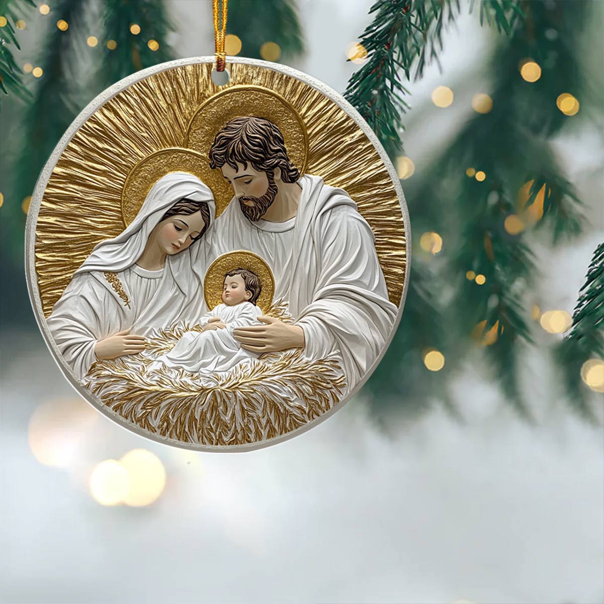 God 2D Acrylic Ornament - Holy Family Radiance