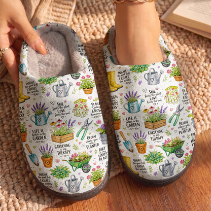 Gardening Is My Therapy Lined Slippers