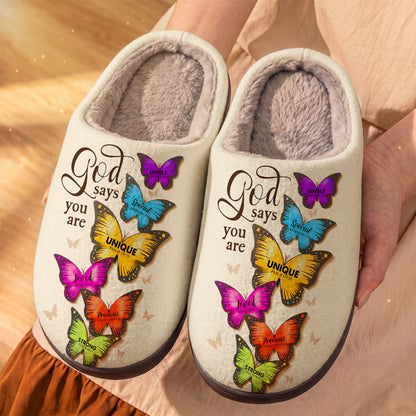 God Fleece Lined Slippers God Says You Are