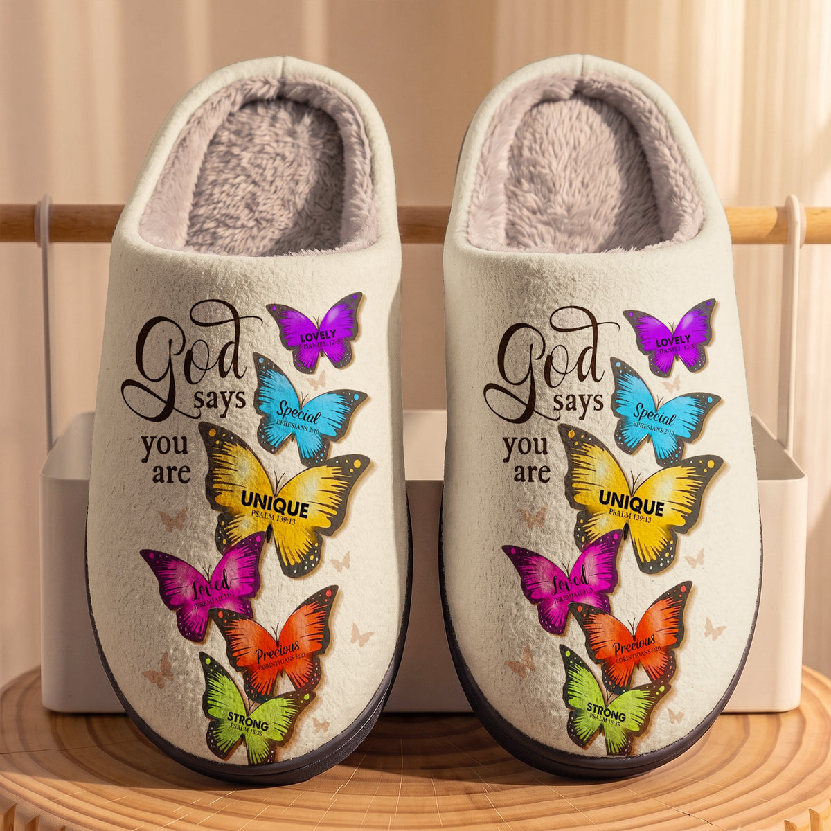 God Fleece Lined Slippers God Says You Are