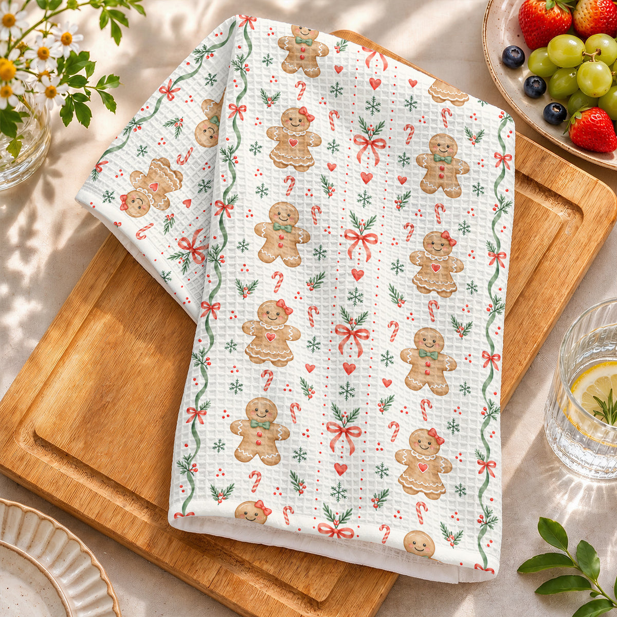 Gingerbread Kitchen Towel Gingerbread Christmas Cottage Charm