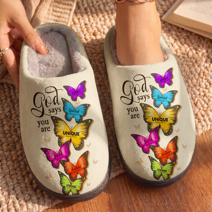 God Fleece Lined Slippers God Says You Are