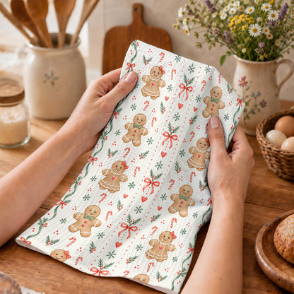 Gingerbread Kitchen Towel Gingerbread Christmas Cottage Charm