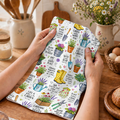 Gardening Is My Therapy Kitchen Towel
