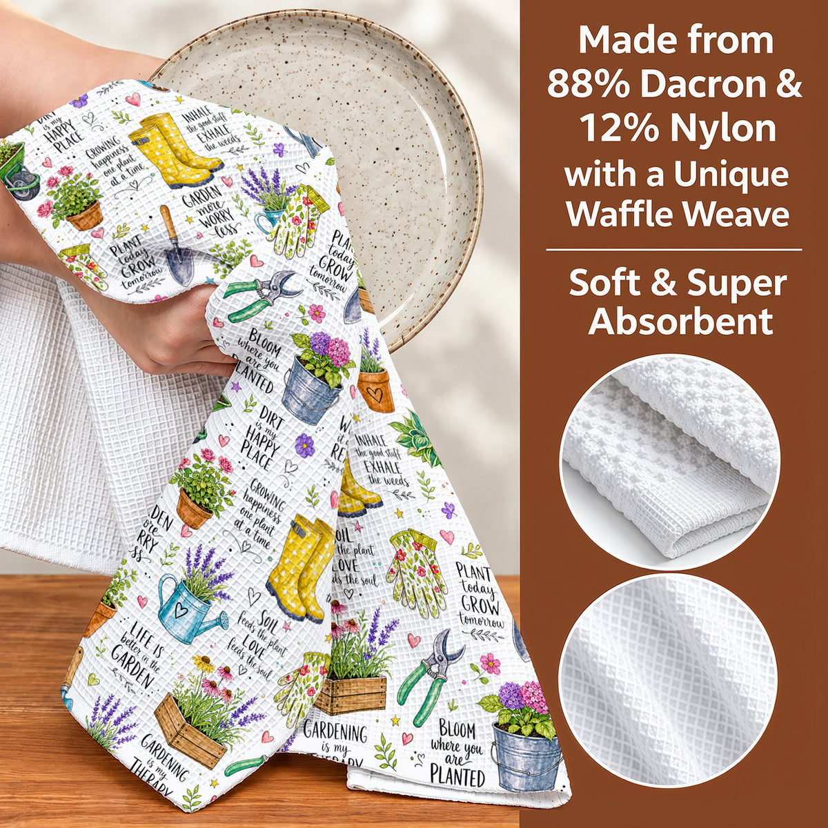 Gardening Is My Therapy Kitchen Towel