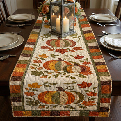 Patchwork Pumpkins of Fall Quilted Table Runner