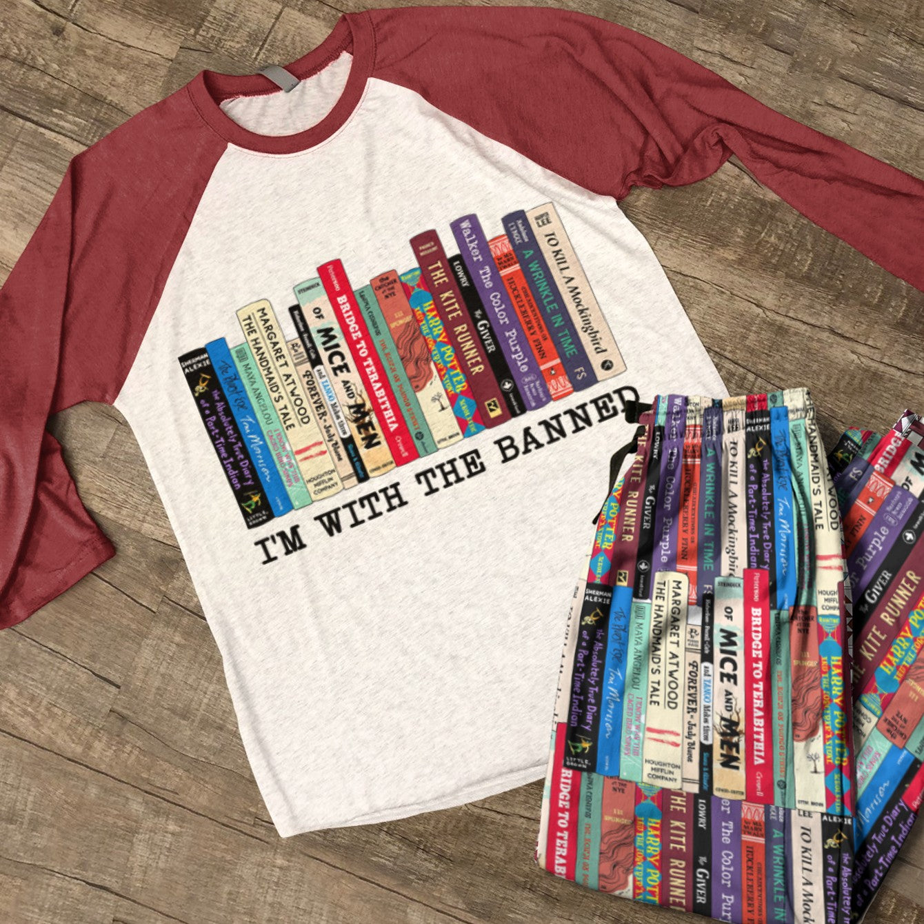 Book Lover Raglan Lounge Pajamas I'm With The Banned