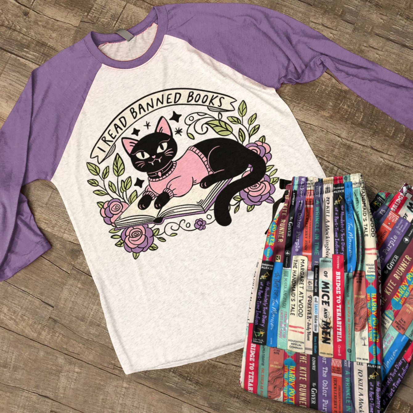 Book Lover Raglan Lounge Pajamas I Read Banned Books