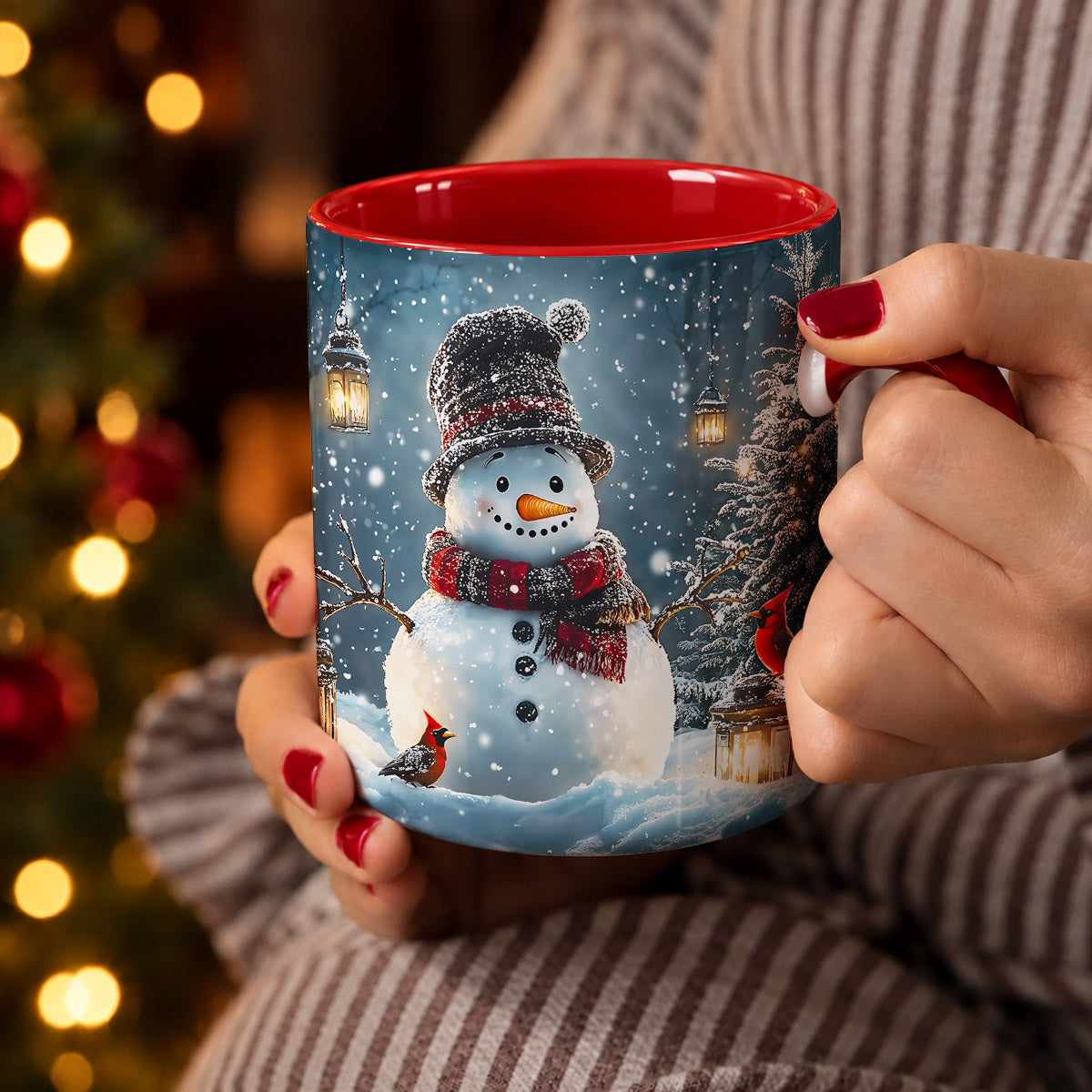 Winter Ceramic Accent Mug Snowman's Magical Winter Wonderland