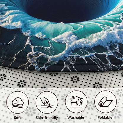 Ocean Round Rug Deep Sea Whirlpool Illusion