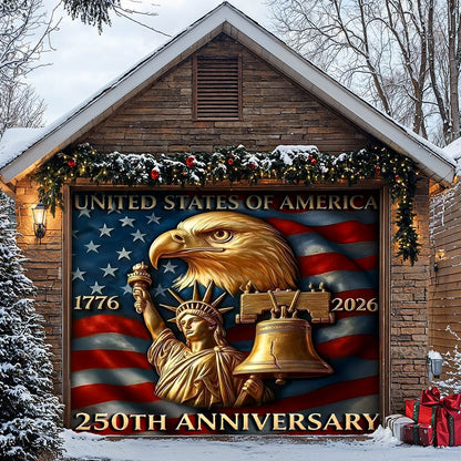 Patriotic Garage Door Banner - America 250th Anniversary
