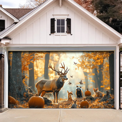 Autumn Garage Door Banner Decoration Woodland Harvest Retreat