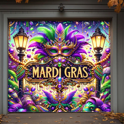Mardi Gras Garage Door Banner Decoration - Mardi Gras Majesty