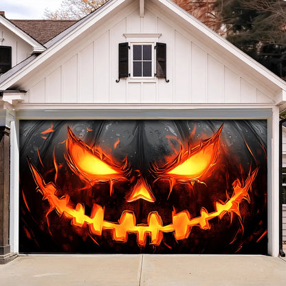 Halloween Garage Door Banner Decoration Halloween Horror Pumpkin Face