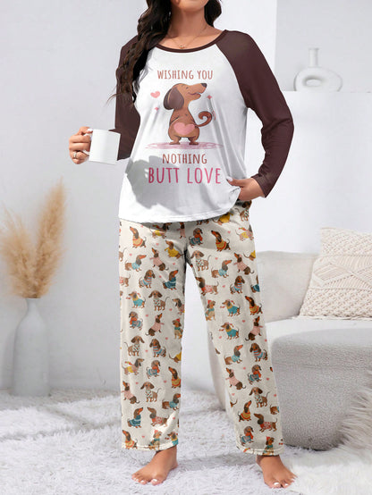 Dachshund Raglan Lounge Pajamas Wishing You Nothing But Love
