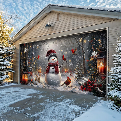 Christmas Garage Door Banner Decoration - Christmas in the Quiet Woods Winter Blessings