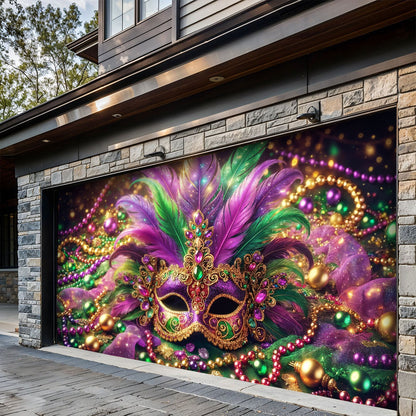 Mardi Gras Garage Door Banner Decoration - Crown of Carnival