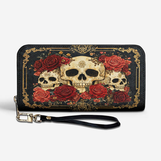Gothic Skull Leather Wallet Eternal Bloom of Bone