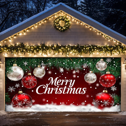 Christmas Garage Door Banner Decoration - Snowfall Wishes & Christmas Glow