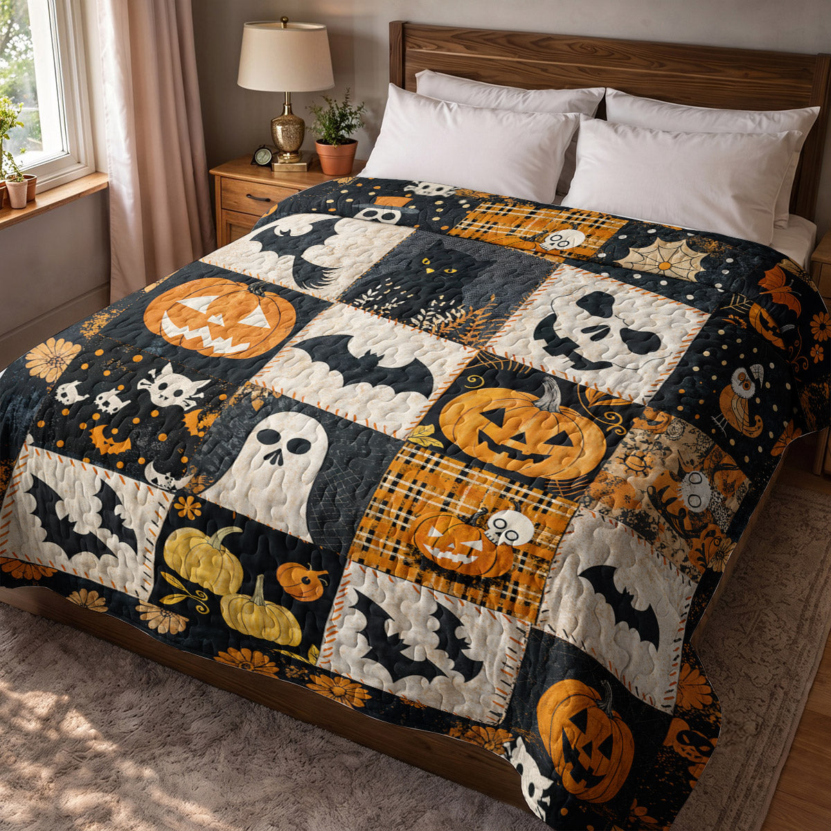 Halloween Quilted Blanket Spooky Patchworks