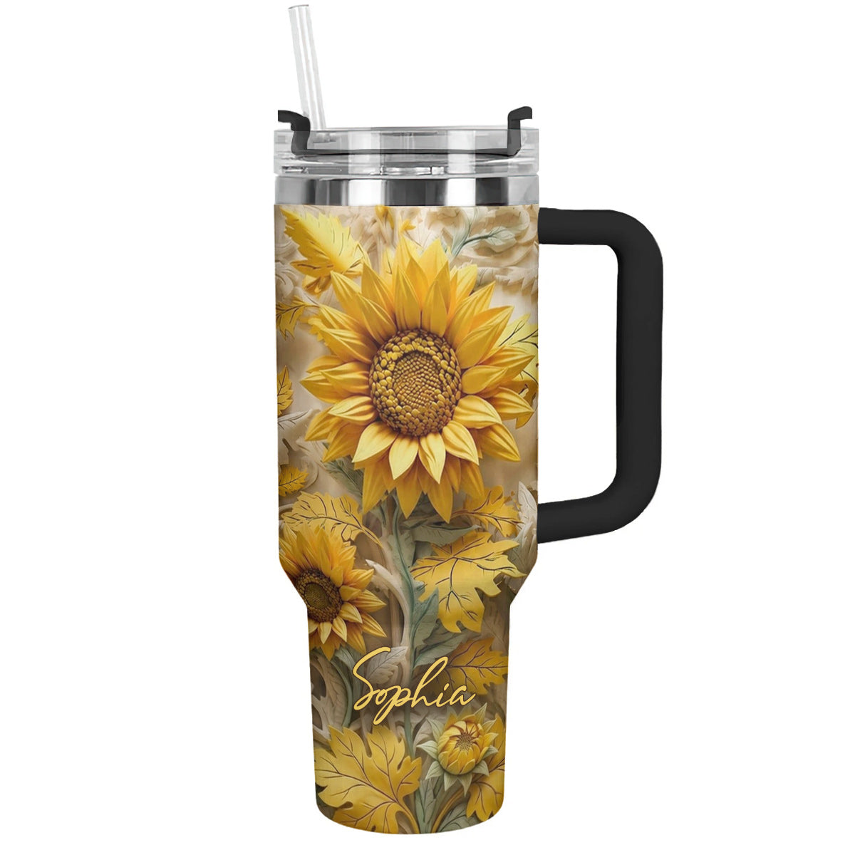 Personalized Golden Sunflower Garden 40 oz Tumbler