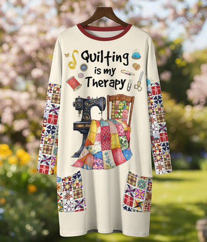 Sewing Lover Long Sleeve Tunic Quilting Is My Therapy