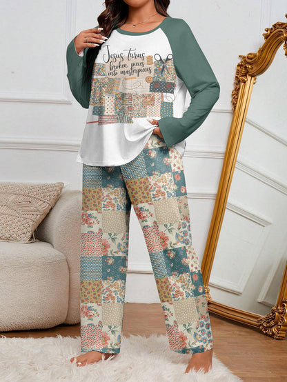 Sewing Lover Raglan Lounge Pajamas Jesus turns broken pieces into masterpieces