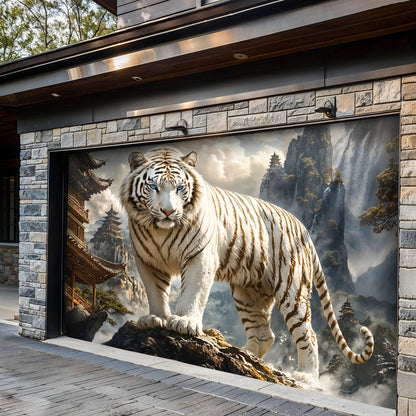 Garage Door Banner Decoration - White Tiger of the Sacred Mountains