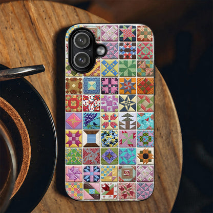 Sewing Lover Phone Case Patchwork Quilt Blocks Garden