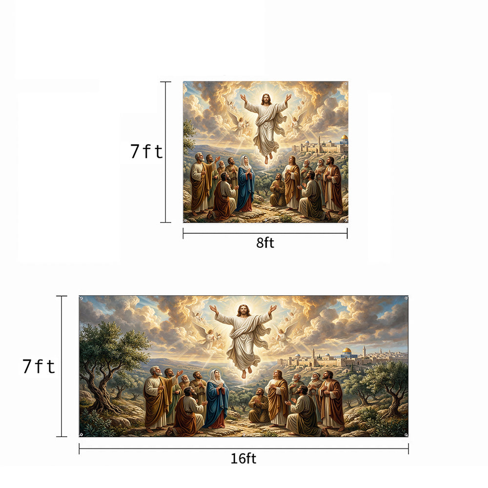 God Garage Door Banner Decoration - The Ascension on the Mount of Olives