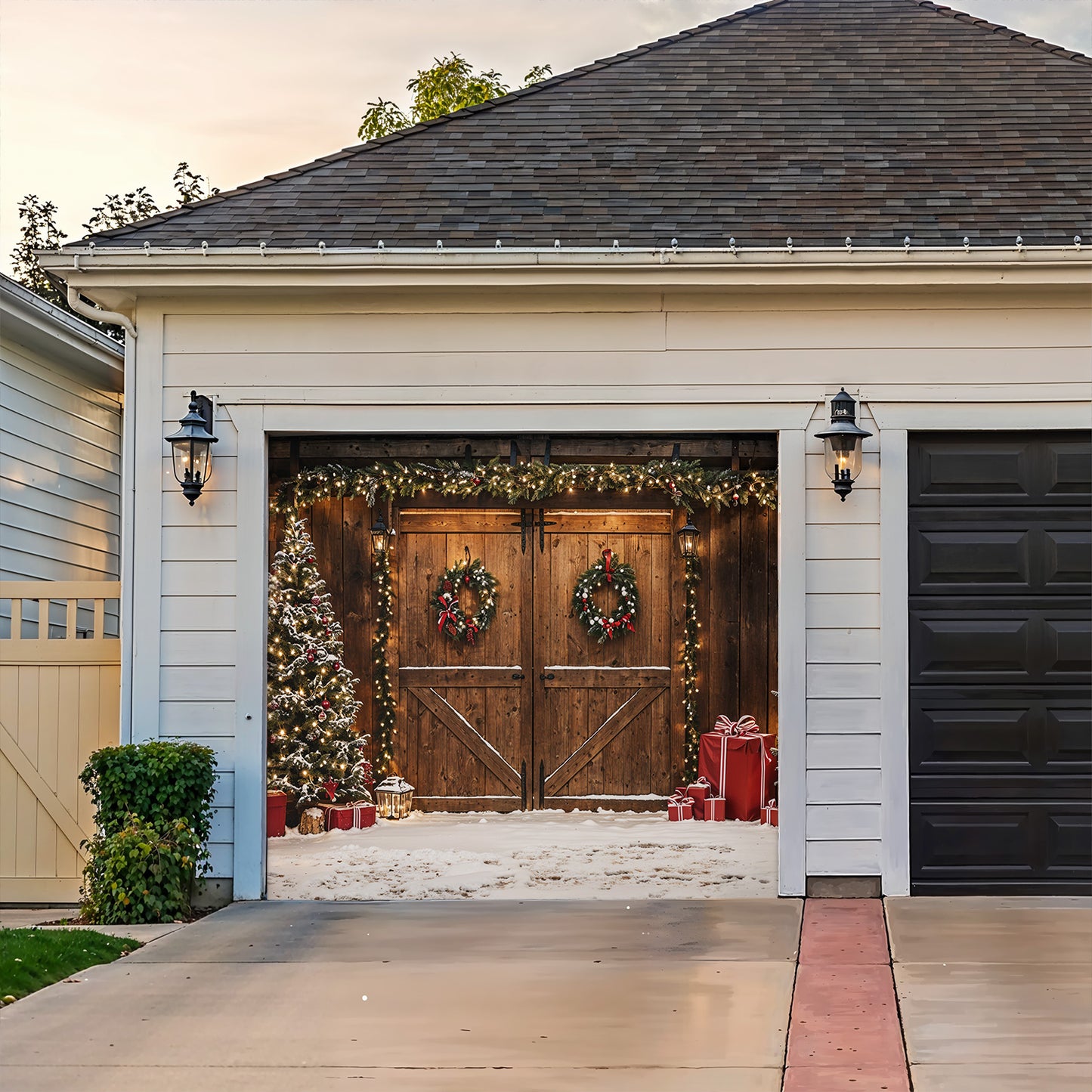 Christmas Garage Door Banner Decoration - Christmas Themed Barn Door