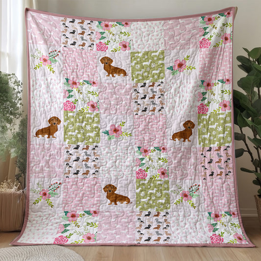 Dachshund Quilted Blanket Dachshund Dreams