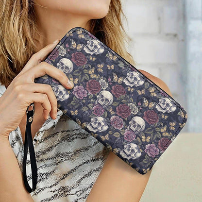 Skull Leather Wallet Eternal Bloom